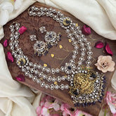 Layered Lakshmi Victorian Diamond Neckpiece -Purple -VV1890